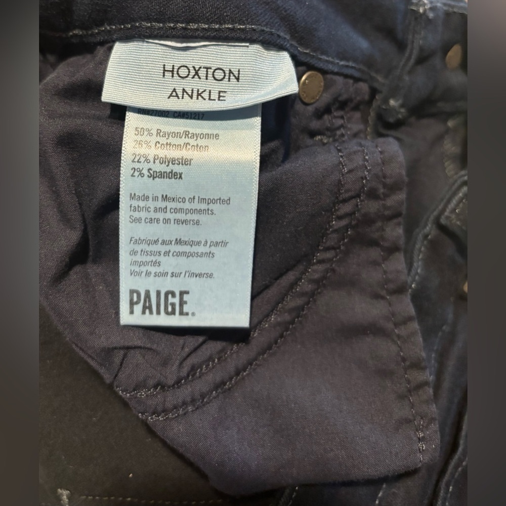Paige Hoxton High Rise Skinny Jeans, Extra Dark Wash, Size 30 - Picture 9 of 12